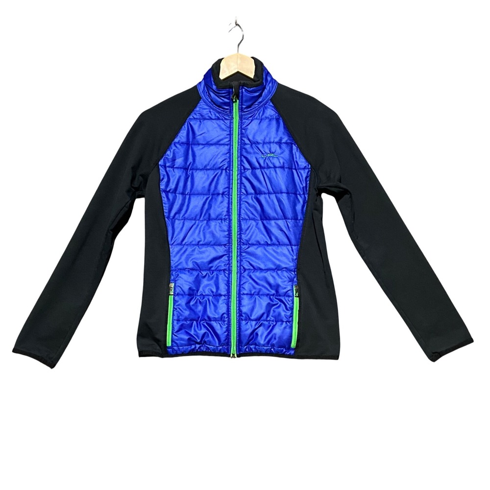 Lauren Active Ralph Lauren Hybrid‎ Puffer Jacket Women's S Blue Black Neon Green